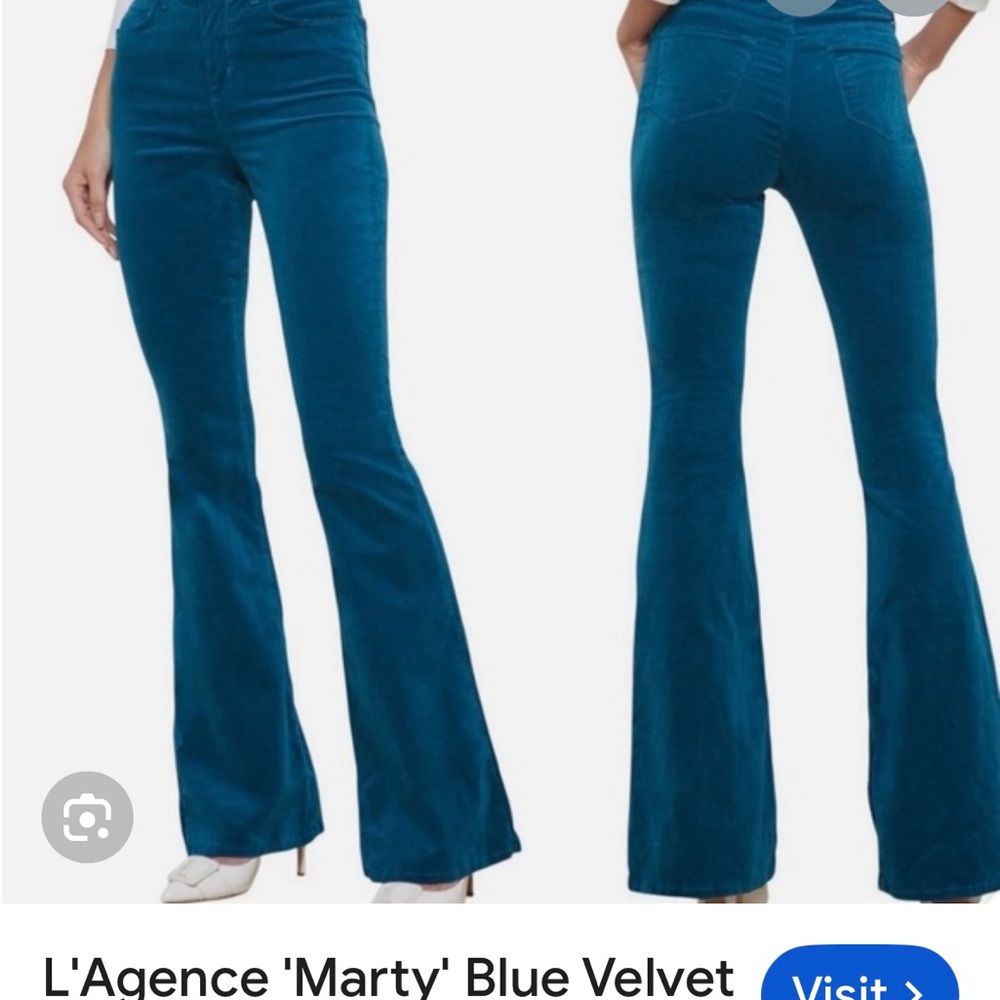 L'AGENCE Blue Velvet Flare Jeans